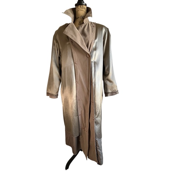 Vintage Brem Rainwear Taupe Tan Trench Raincoat w/ Button Liner - Picture 10 of 16